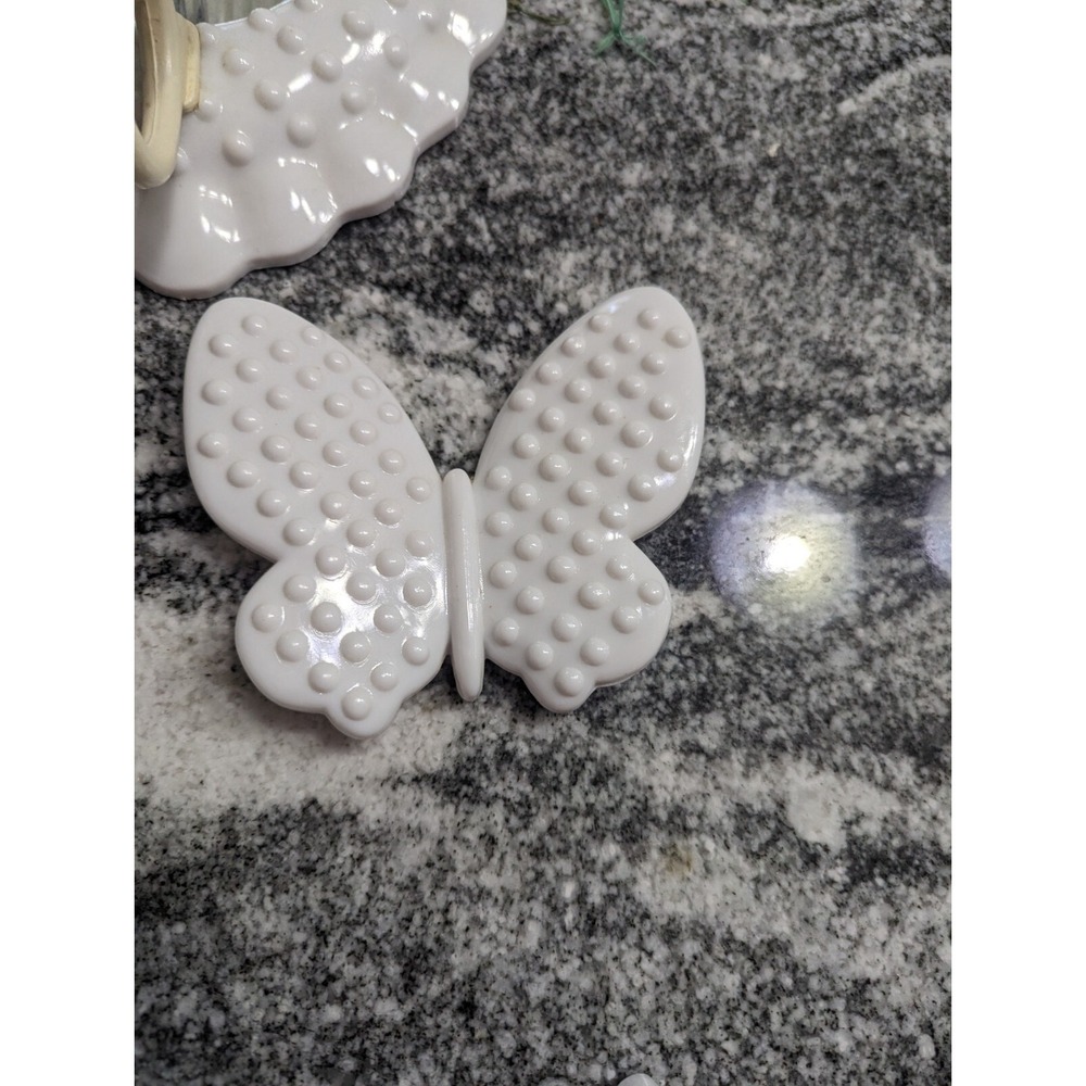 Vintage Burwood Grand Island Accessories Cottage 8pc White Hobnail Grouping Lot - Picture 7 of 16